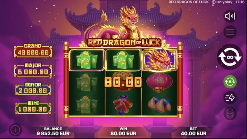 Red Dragon of Luck - појава на симболи со вредности во основната игра